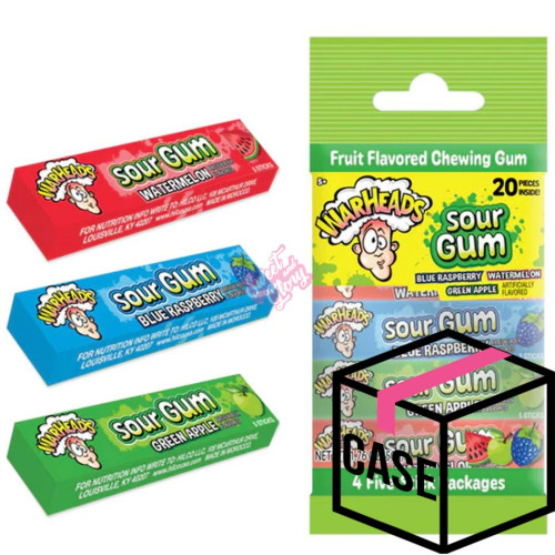 Warheads Sour Gum 4 Pack 50g - Case