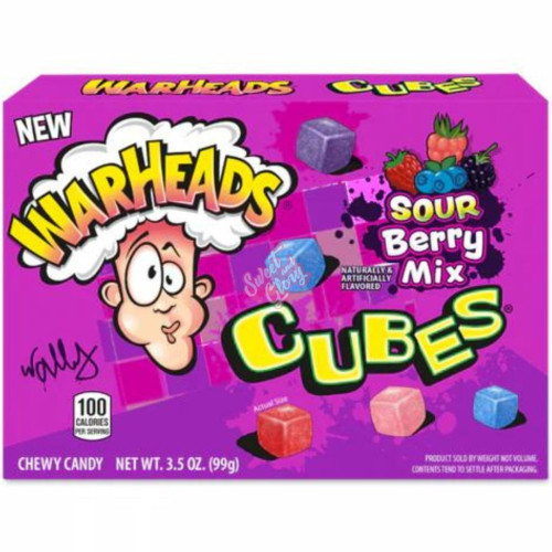 Warheads Cubes Sour Berry Mix Theatre Box 99g - 12ct