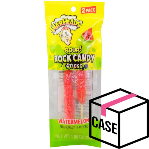 Warheads Sour Rock Candy Sticks Watermelon 30g - Case