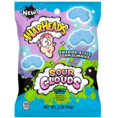 Warheads Sour Clouds Cotton Candy 85g - 12ct