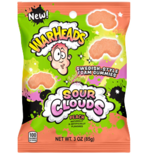 Warheads Sour Clouds Peach 85g - 12ct