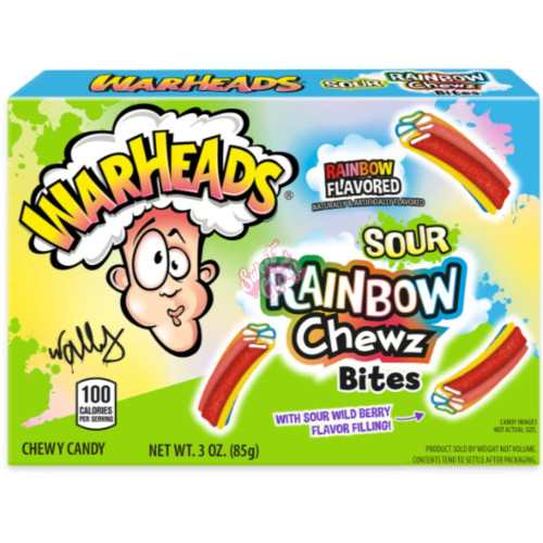 Warheads Sour Rainbow Chewz Bites 85g - 12ct