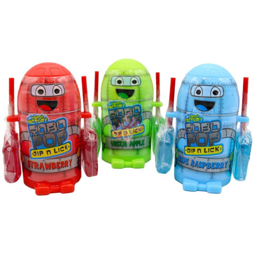 Crazy Candy Factory Robo Pop Dip & Lick 40g - 12ct