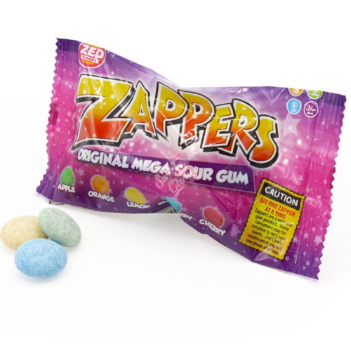 Zed Candy Zappers Original Mega Sour Gum 50g - 24ct