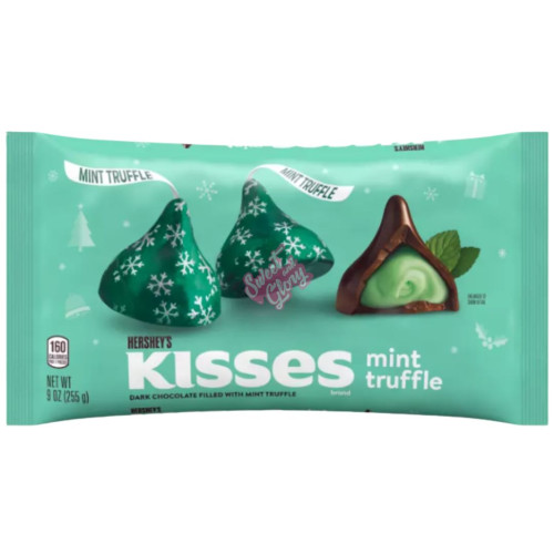 Hersheys Xmas Kisses Mint Truffle 232g - Case