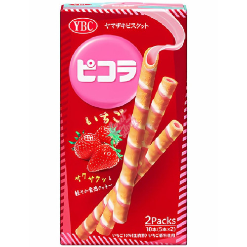 YBC Picola Roll Strawberry 24.5g - 10ct