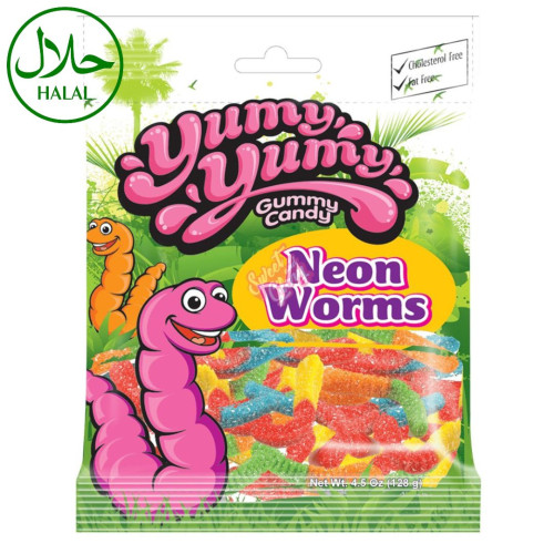 Yumy Yumy Neon Worms 128g - 12ct