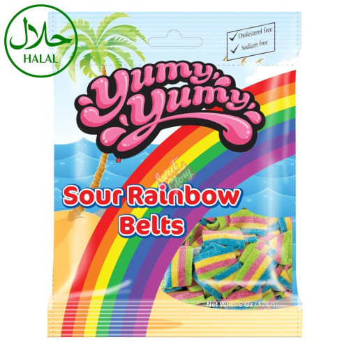 Yumy Yumy Sour Rainbow Belts 128g - 12ct