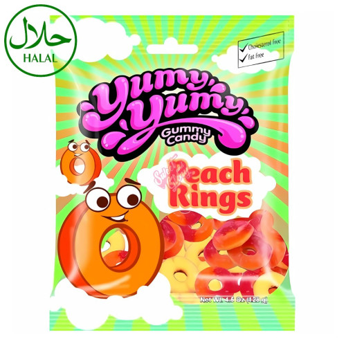 Yumy Yumy Peach Rings 128g - 12ct